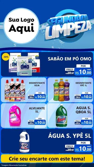 Modelo de TV para TV Vertical com o tema Segunda da Limpeza para Produtos de Limpeza