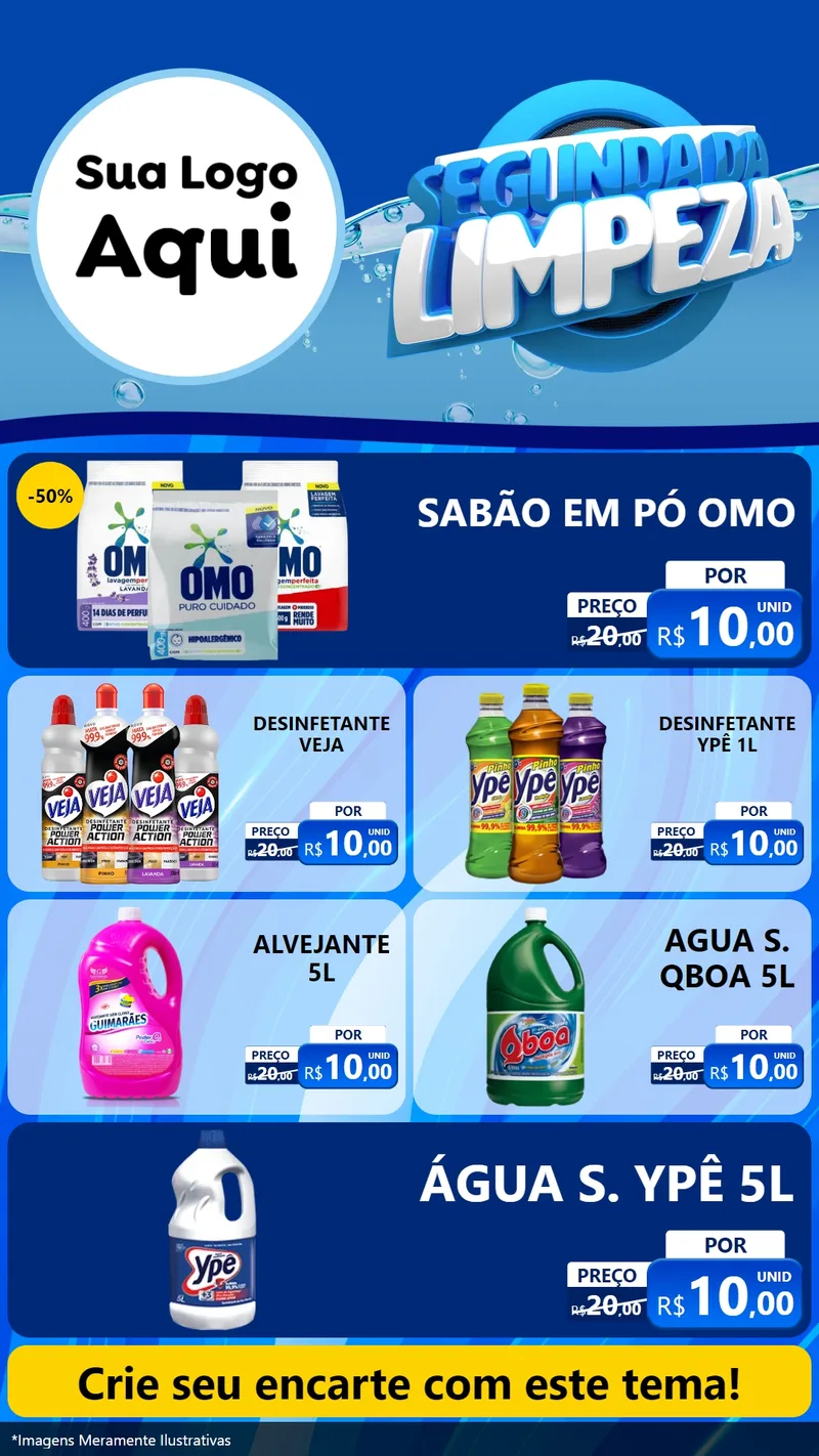 Modelo de TV para TV Vertical com o tema Segunda da Limpeza para Produtos de Limpeza
