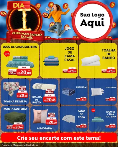 Modelo de Rede Social para Feed Instagram com o tema Dia I - O Dia Mais Barato Do Mês para Cama, Mesa e Banho