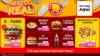 Modelo de TV para TV Horizontal com o tema Sextou do Real para Hamburgueria