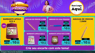 Modelo de TV para TV Horizontal com o tema Pré-Carnaval Premiado para Armarinho e Aviamentos