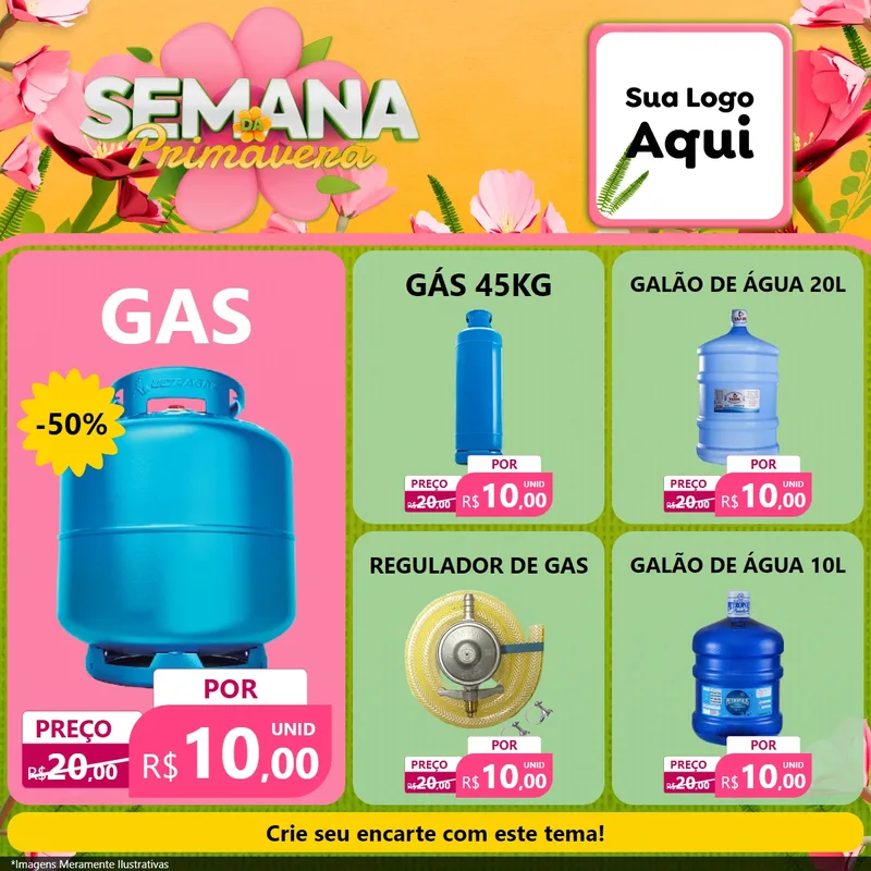 Modelo de Rede Social para Feed Facebook com o tema Semana da Primavera para Água e gás