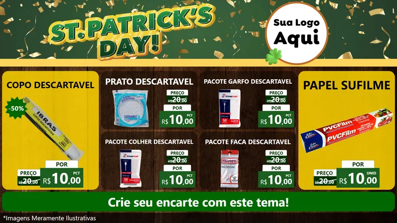 Modelo de TV para TV Horizontal com o tema St Patriks Day para Embalagens