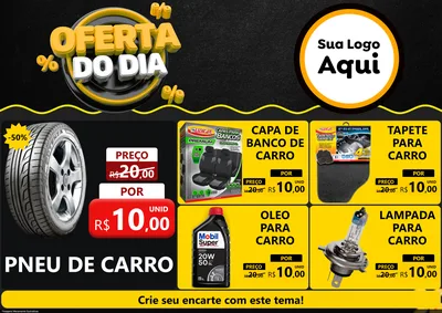 Modelo de Encarte para Encarte A4 Horizontal com o tema Oferta Do Dia para Auto peças