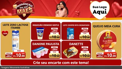 Modelo de TV para TV Horizontal com o tema Promoção Dia das Mães para Frios e Laticínios