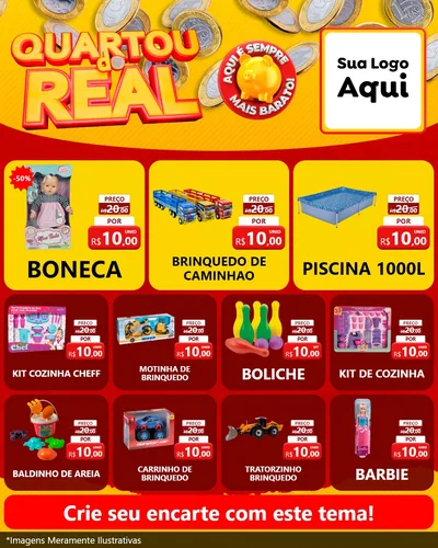 Modelo de Rede Social para Feed Instagram com o tema Quartou do Real para Brinquedos