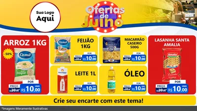 Modelo de TV para TV Horizontal com o tema Ofertas de Julho para Supermercado