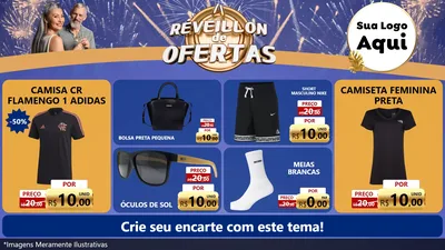 Modelo de TV para TV Horizontal com o tema Réveillon de Ofertas para Roupas e acessórios
