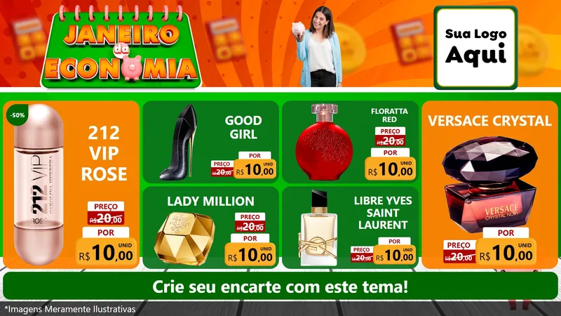 Modelo de TV para TV Horizontal com o tema Janeiro da Economia para Perfumes