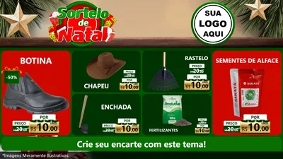 Modelo de TV para TV Horizontal com o tema Sorteio de Natal para Agropecuária