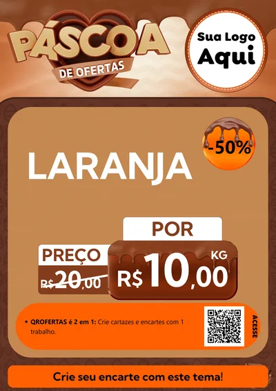 Modelo de Cartaz para Cartaz A4 Vertical com o tema Páscoa de Ofertas para Hortifrúti