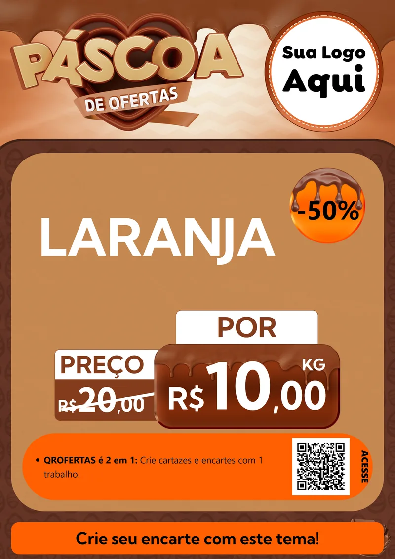 Modelo de Cartaz para Cartaz A4 Vertical com o tema Páscoa de Ofertas para Hortifrúti