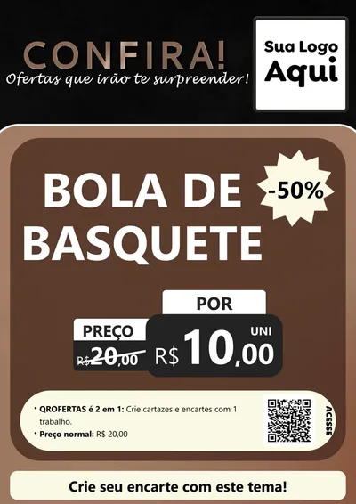 Modelo de Cartaz para Cartaz A4 Vertical com o tema Confira! Ofertas que irão te surpreender! para Artigos Esportivos