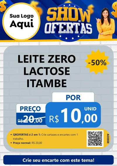 Modelo de Cartaz para Cartaz A4 Vertical com o tema Show de Ofertas para Frios e Laticínios