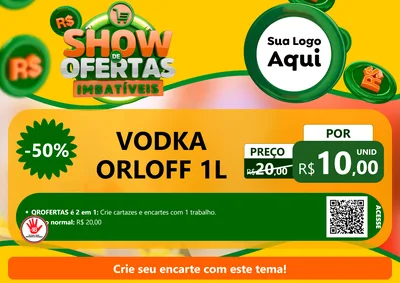 Modelo de Cartaz para Cartaz A4 Horizontal com o tema Show de Ofertas Imbatíveis para Distribuidora de bebidas