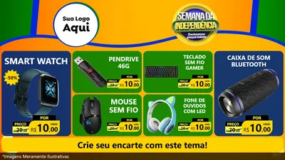 Modelo de TV para TV Horizontal com o tema Semana da Independência Declaramos Preços Baixos para Informática