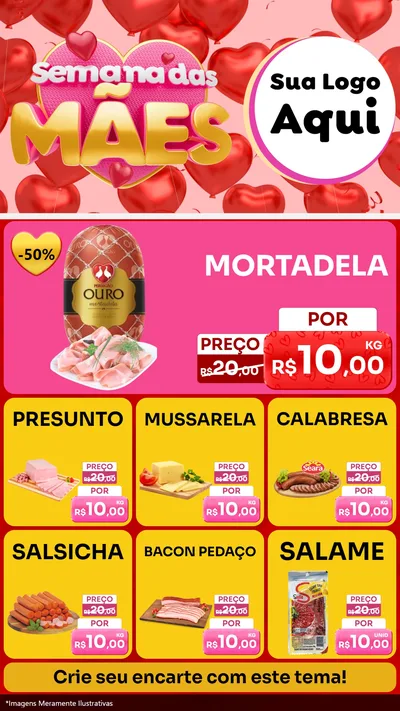 Modelo de Rede Social para Stories com o tema Semana Das Mães para Frios e Laticínios