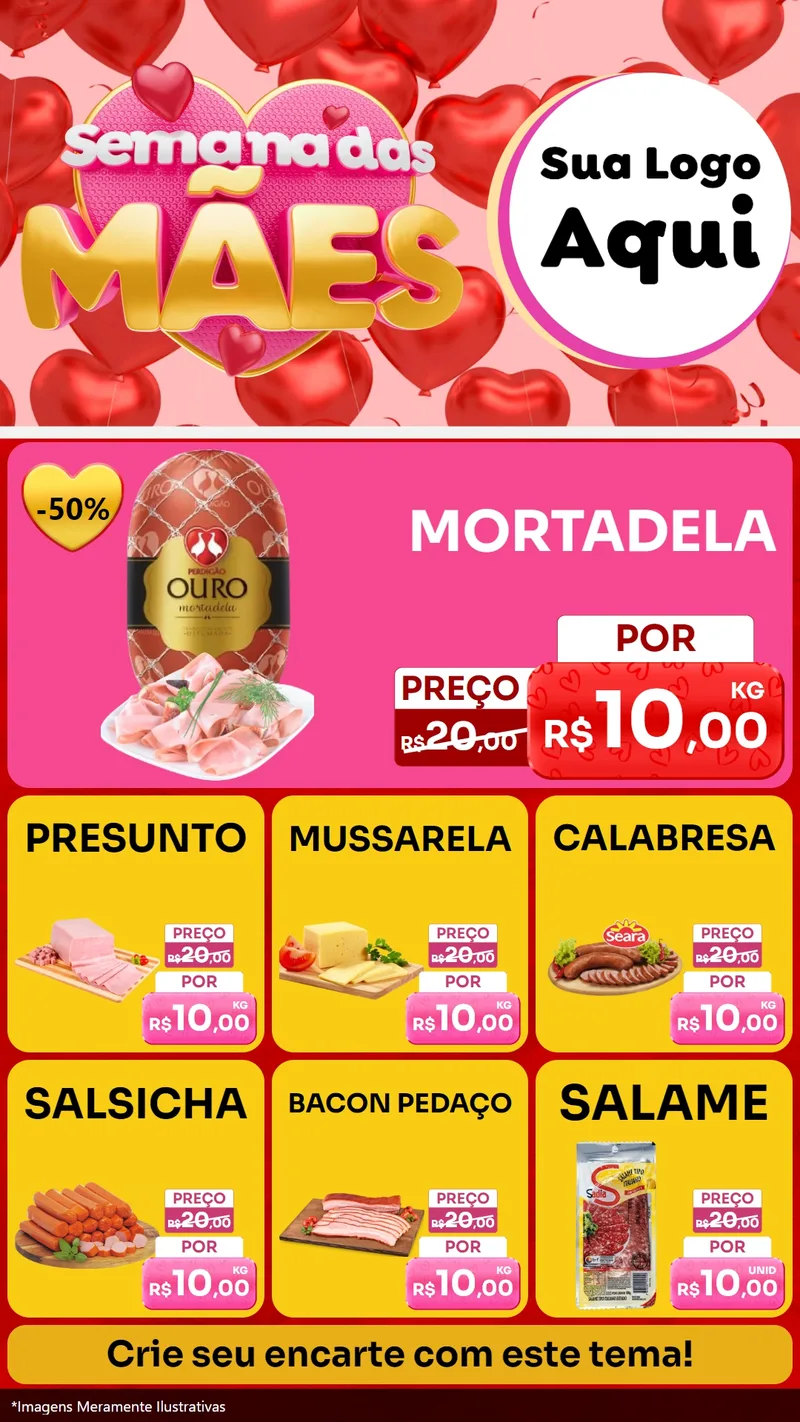 Modelo de Rede Social para Stories com o tema Semana Das Mães para Frios e Laticínios