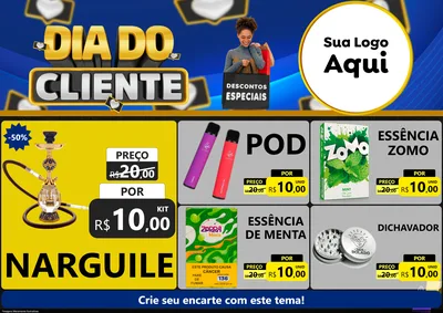 Modelo de Encarte para Encarte A4 Horizontal com o tema Dia Do Cliente para Tabacaria