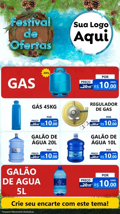 Modelo de TV para TV Vertical com o tema Festival de Ofertas - Inverno para Água e gás