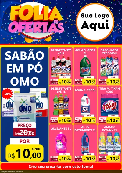 Modelo de Encarte para Encarte A4 Vertical com o tema Folia de Ofertas para Produtos de Limpeza