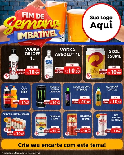 Modelo de Rede Social para Feed Instagram com o tema Fim de Semana Imbatível Bebidas para Distribuidora de bebidas