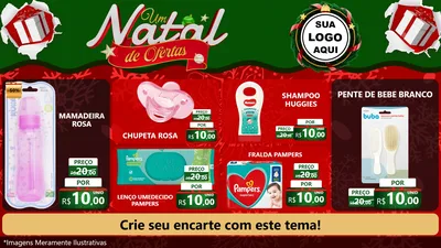 Modelo de TV para TV Horizontal com o tema Um Natal de Ofertas para Bebês