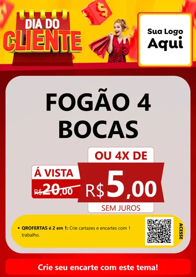 Modelo de Cartaz para Cartaz A4 Vertical com o tema Dia do Cliente para Móveis e Eletro