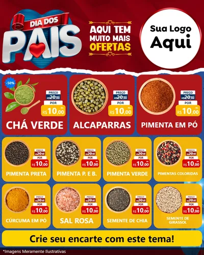 Modelo de Rede Social para Feed Instagram com o tema Dia dos Pais para Produtos Naturais