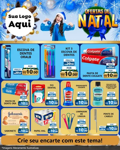 Modelo de Rede Social para Feed Instagram com o tema Ofertas de Natal para Higiene Pessoal