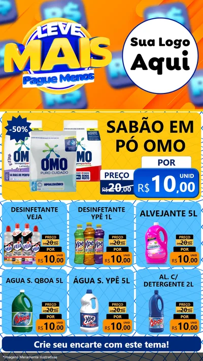 Modelo de Rede Social para Stories com o tema Leve Mais, Pague Menos para Produtos de Limpeza