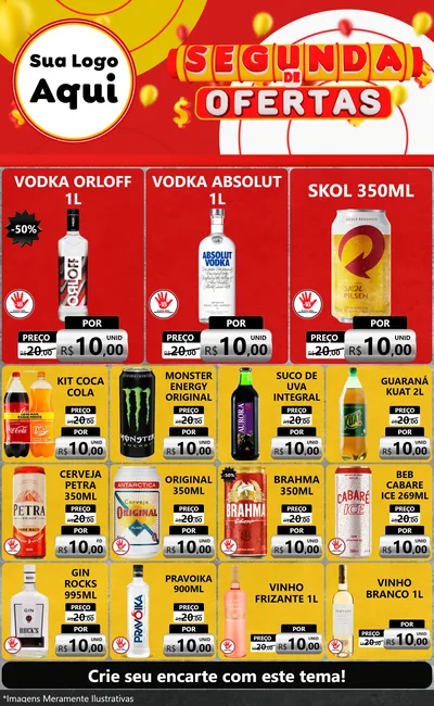 Modelo de Encarte para Encarte Grande com o tema Segunda de Ofertas para Distribuidora de bebidas