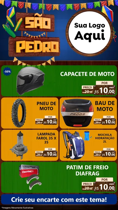 Modelo de TV para TV Vertical com o tema São Pedro para Moto peças