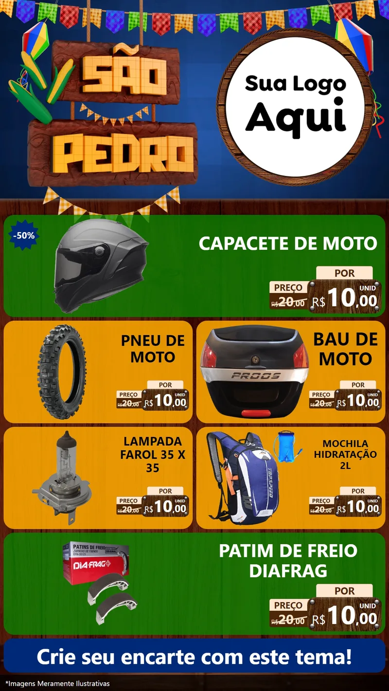 Modelo de TV para TV Vertical com o tema São Pedro para Moto peças