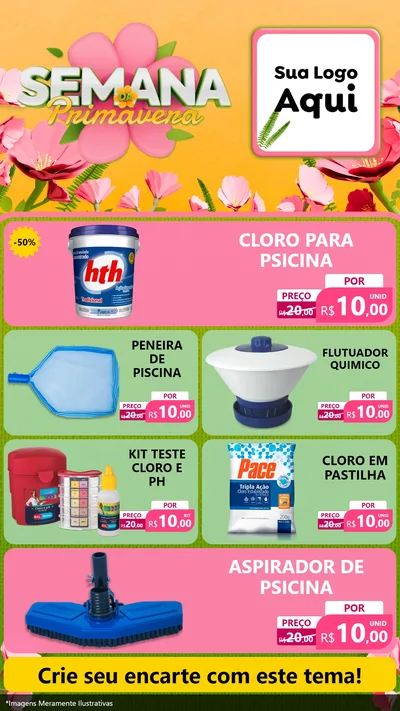 Modelo de TV para TV Vertical com o tema Semana da Primavera para Produtos para Piscina