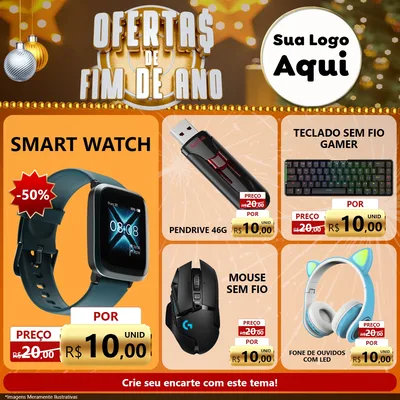 Modelo de Rede Social para Feed Facebook com o tema Ofertas de Fim de Ano para Informática