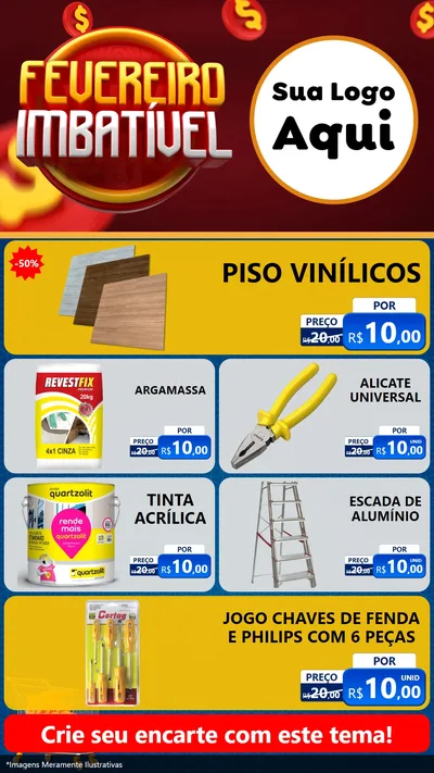 Modelo de TV para TV Vertical com o tema Fevereiro Imbatível para Material para Construção