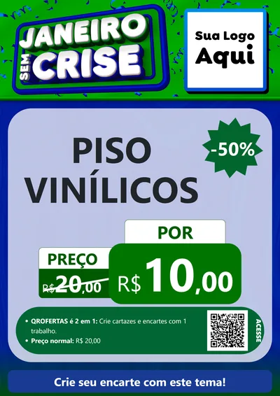 Modelo de Cartaz para Cartaz A4 Vertical com o tema Janeiro Sem Crise para Material para Construção