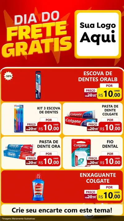 Modelo de TV para TV Vertical com o tema Dia do Frete Grátis para Higiene Pessoal