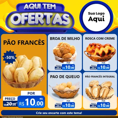Modelo de Rede Social para Feed Facebook com o tema Aqui Tem Ofertas para Padaria