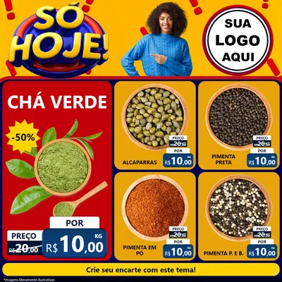 Modelo de Rede Social para Feed Facebook com o tema Só Hoje! para Produtos Naturais