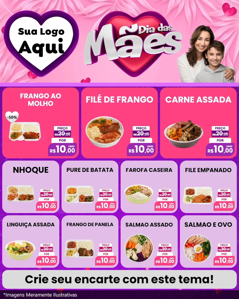 Modelo de Rede Social para Feed Instagram com o tema Dia das Mães para Restaurante