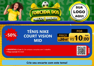 Modelo de Cartaz para Cartaz A4 Horizontal com o tema Torcida dos Preços Baixos para Calçados