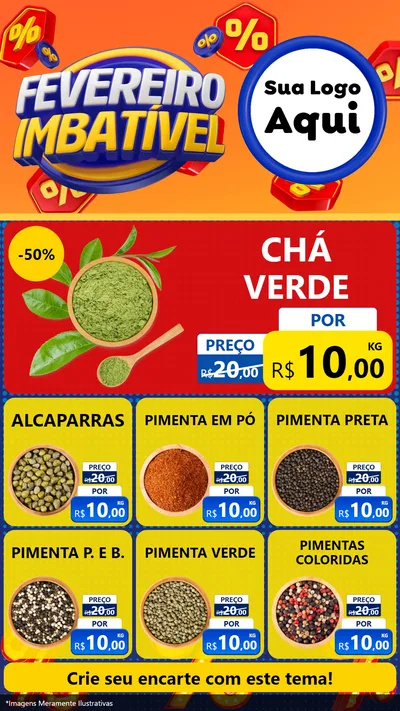 Modelo de Rede Social para Stories com o tema Fevereiro Imbatível para Produtos Naturais