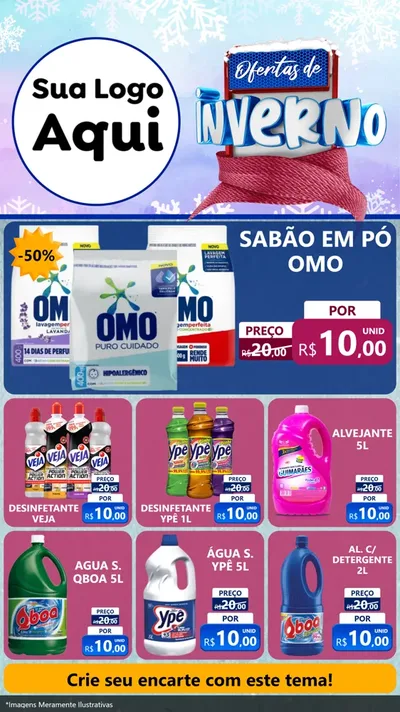 Modelo de Rede Social para Stories com o tema Ofertas de Inverno para Produtos de Limpeza