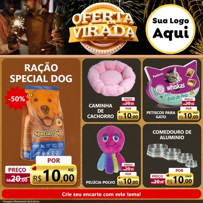 Modelo de Rede Social para Feed Facebook com o tema Oferta da Virada para Pet Shop