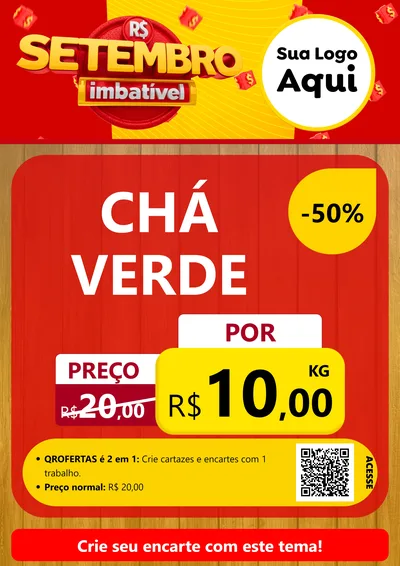 Modelo de Cartaz para Cartaz A4 Vertical com o tema Setembro Imbatível para Produtos Naturais