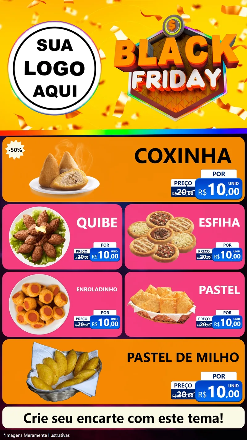 Modelo de TV para TV Vertical com o tema Black Friday para Salgadaria