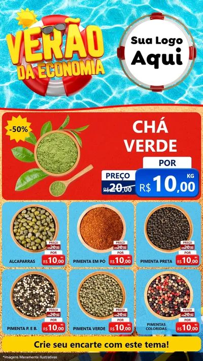 Modelo de Rede Social para Stories com o tema Verão da Economia para Produtos Naturais
