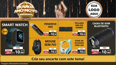 Modelo de TV para TV Horizontal com o tema Liquida Ano Novo Imperdível para Informática